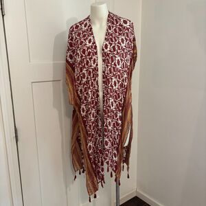 Moss Rose One Size Viscose Floral Boho Maximalist Flowy Kimono Duster